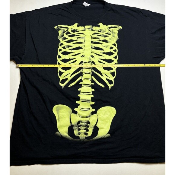 FOTL Halloween Black T-Shirt Glow-in-the-Dark Skeleton Torso Ribcage Size 3XL - Picture 4 of 5